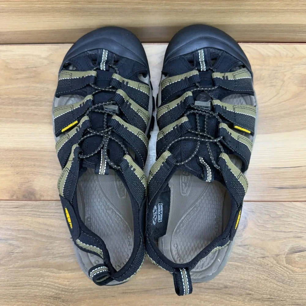 Keen Newport H2 Sandals Mens 10.5 Black Green Waterproof Trail Outdoor Sport